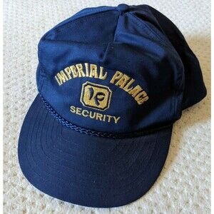 VTG Imperial Palace Casino Las Vegas Security Rope Snapback Hat Blue Gold EUC